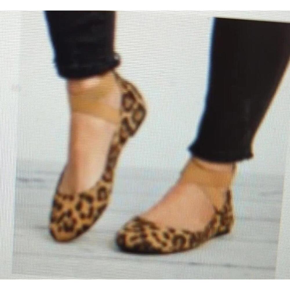 Women Ballerina Ballet Flats Elastic Strap Mary Jane Slip On Leopard US  10.5 - Picture 2 of 5